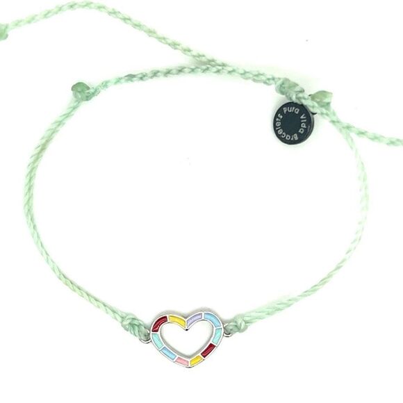COPY - Pura Vida Heart Charm Enamel Bracelet - Picture 1 of 4
